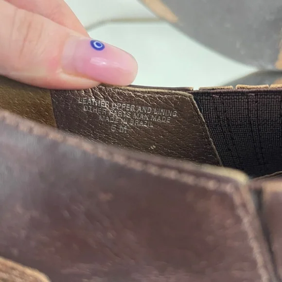 MATISSE Vintage Brown Leather Western Pointed Toe Slip On Heel Mule Ankle Boots - Picture 12 of 13